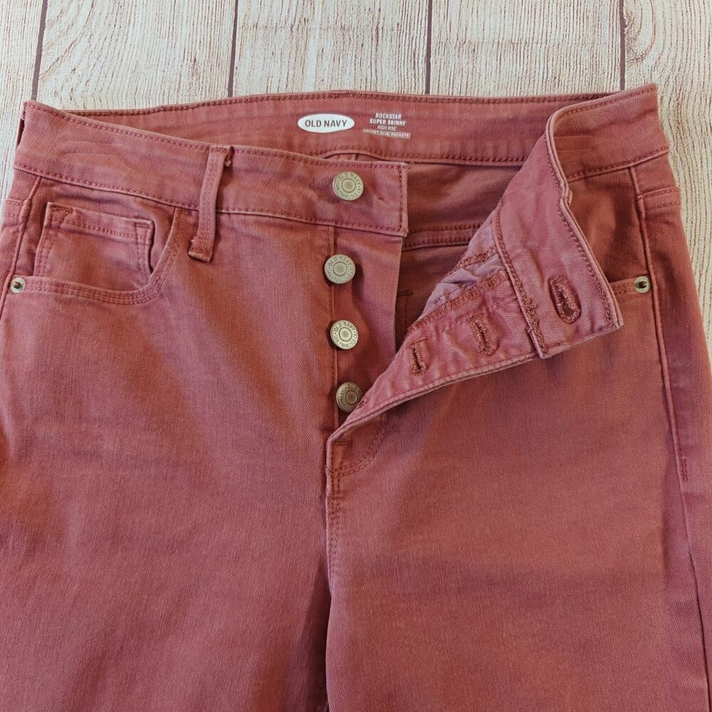 Old Navy High-Waisted Button-Fly Pop-Color Rockstar Super Skinny Jeans sz 6 - Picture 5 of 13